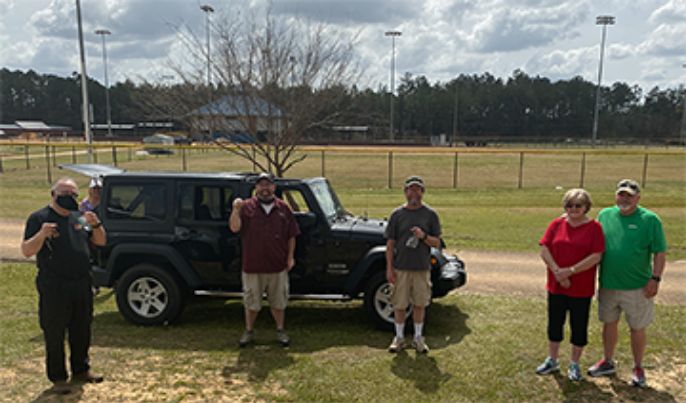 Fox Hunt Winners: Don (N5SPJ), Kyle (KI5JCL), Vernon (KI5HGX), Jack (K5FIT) and his wife — Rez Johnson (K1REZ)