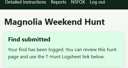 Find submitted confirmation message